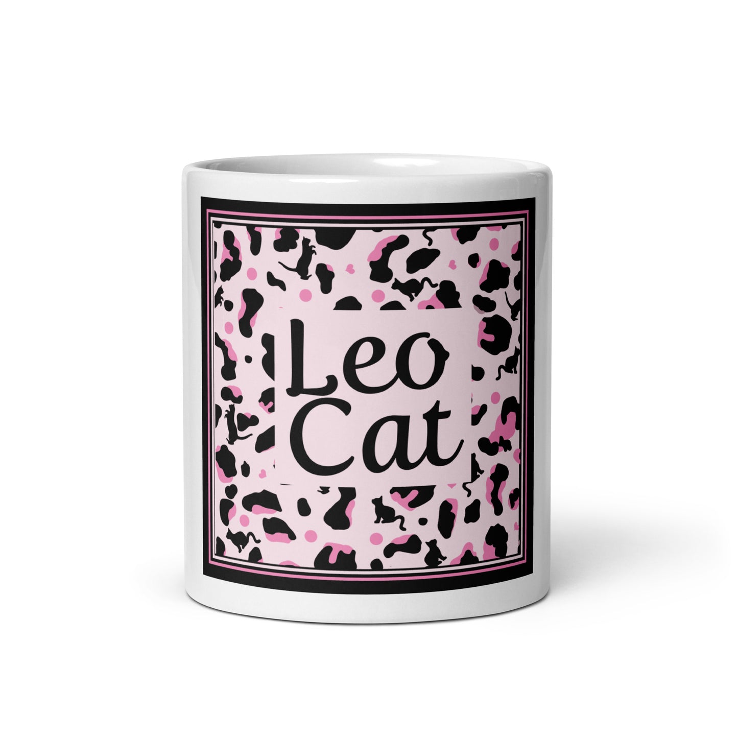 Tasse blanche et brillante motif léopard "Leo Cat"