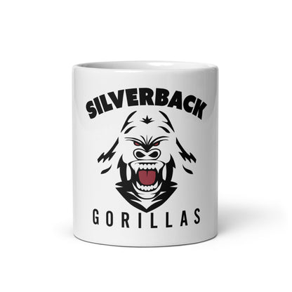 White, shiny mug "Silverback Gorillas"