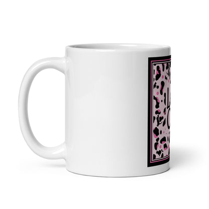 Tasse blanche et brillante motif léopard "Leo Cat"