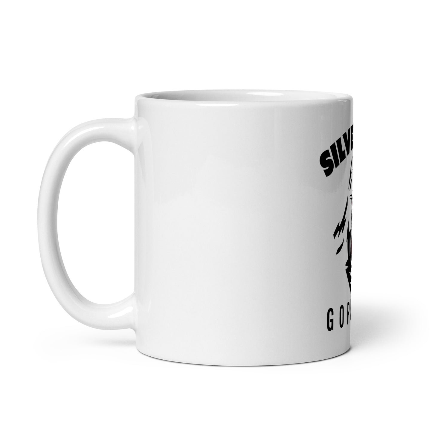 White, shiny mug "Silverback Gorillas"