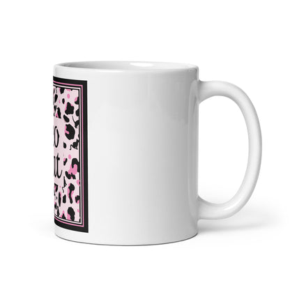 Tasse blanche et brillante motif léopard "Leo Cat"