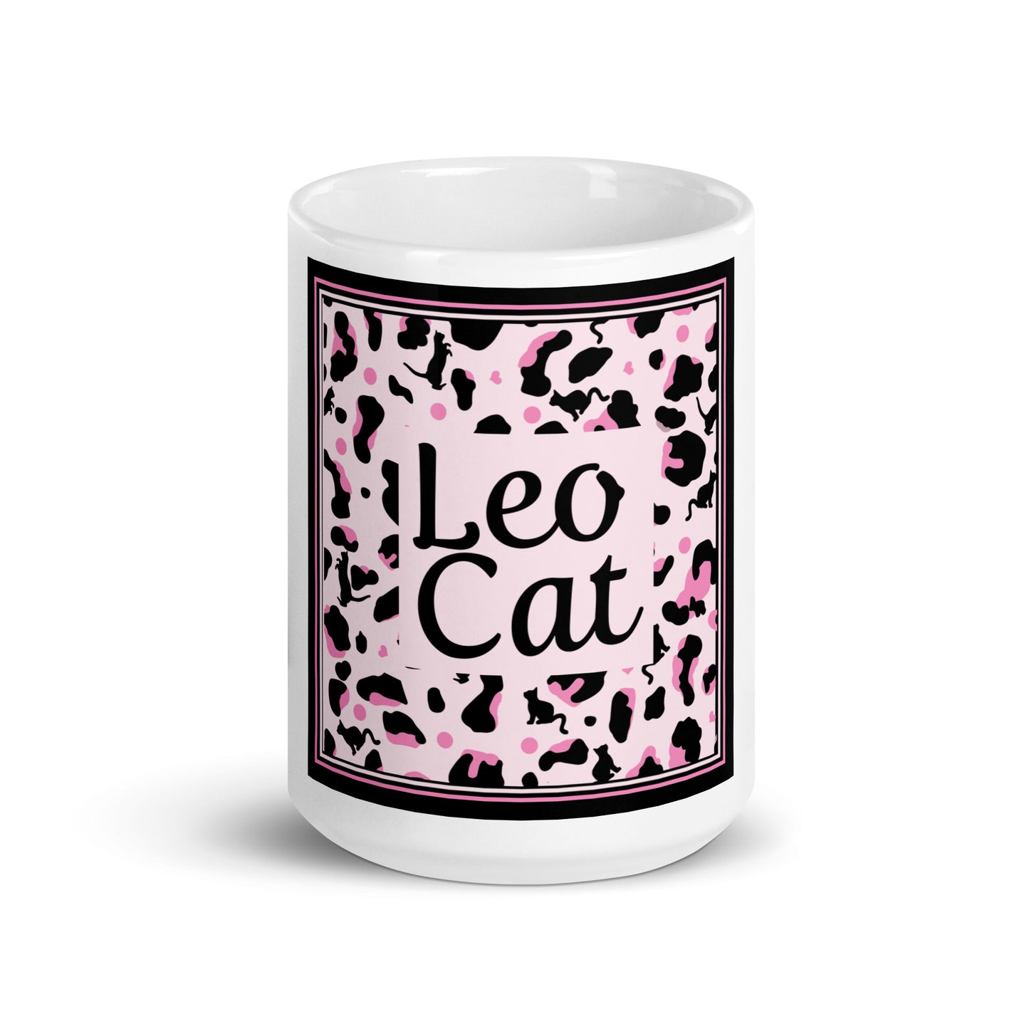 Tasse blanche et brillante motif léopard "Leo Cat"