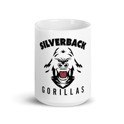 White, shiny mug "Silverback Gorillas"