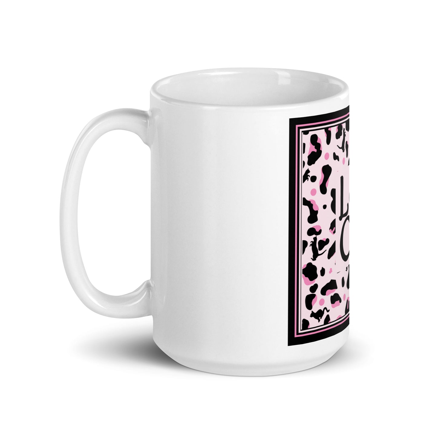 Tasse blanche et brillante motif léopard "Leo Cat"