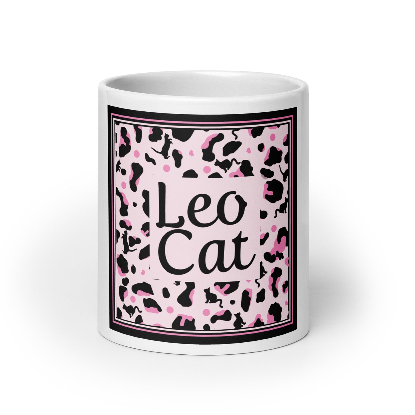 Tasse blanche et brillante motif léopard "Leo Cat"
