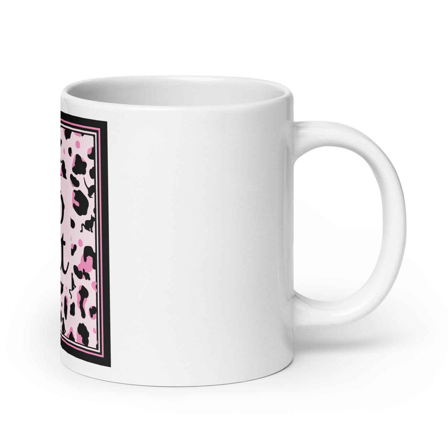 Tasse blanche et brillante motif léopard "Leo Cat"