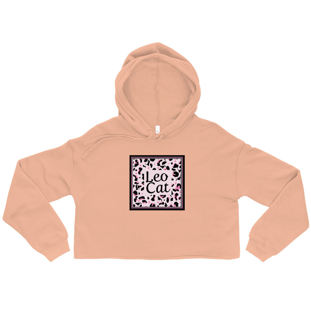 Crop Hoodie Leopard Design "Leo Cat"