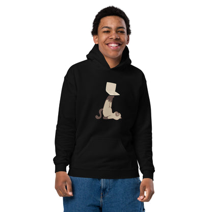 Heavy-Blend Hoodie for Youths "Cat with Laptop"