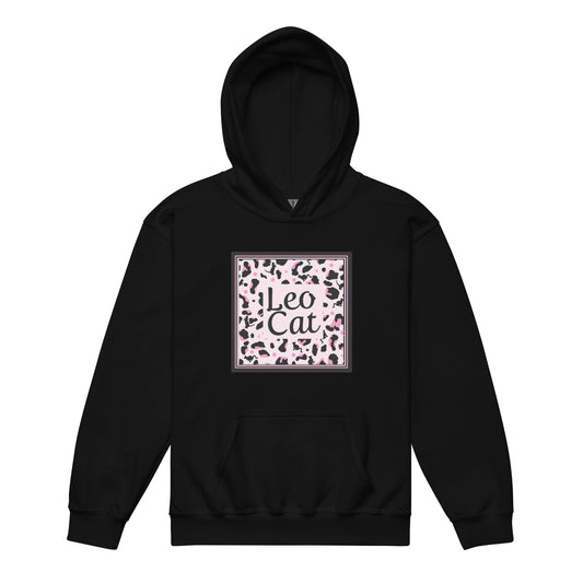 Heavy-Blend Hoodie for Girls Leopard Design "Leo Cat"