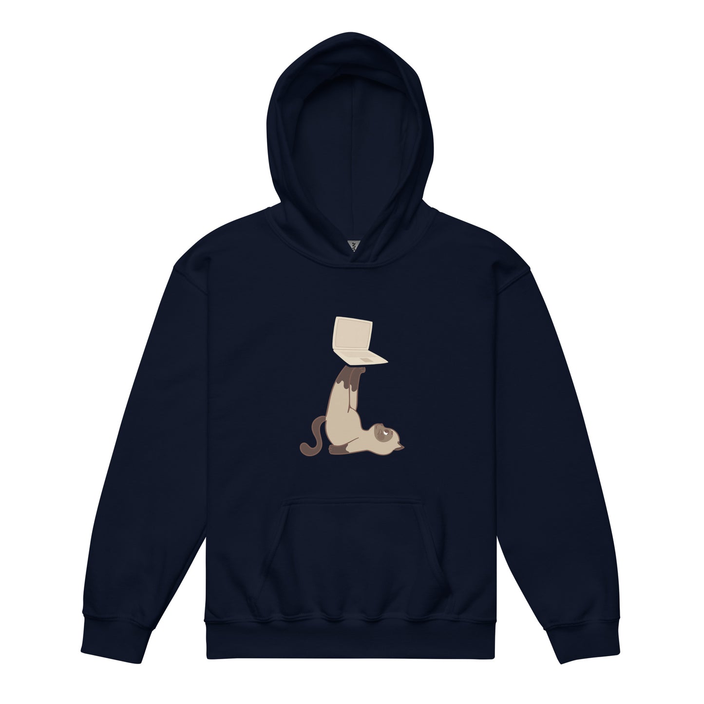 Heavy-Blend Hoodie for Youths "Cat with Laptop"