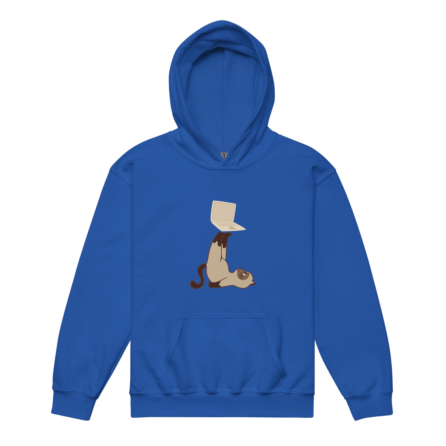 Heavy-Blend Hoodie for Youths "Cat with Laptop"
