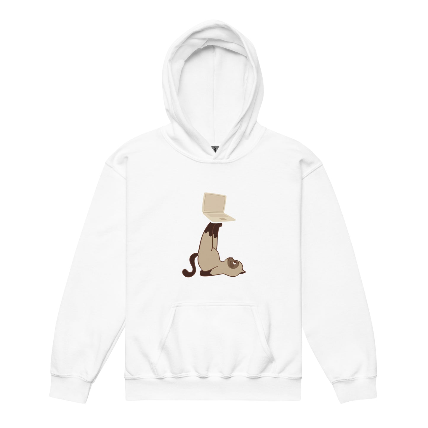 Heavy-Blend Hoodie for Youths "Cat with Laptop"
