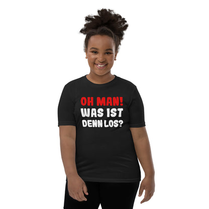 Kids' short sleeve t-shirt "Oh man! What's going on?"