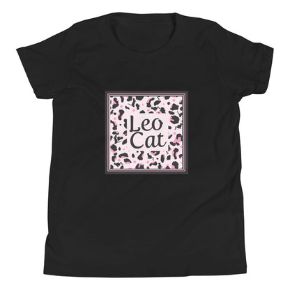 T-shirt fille manches courtes motif léopard "Leo Cat"