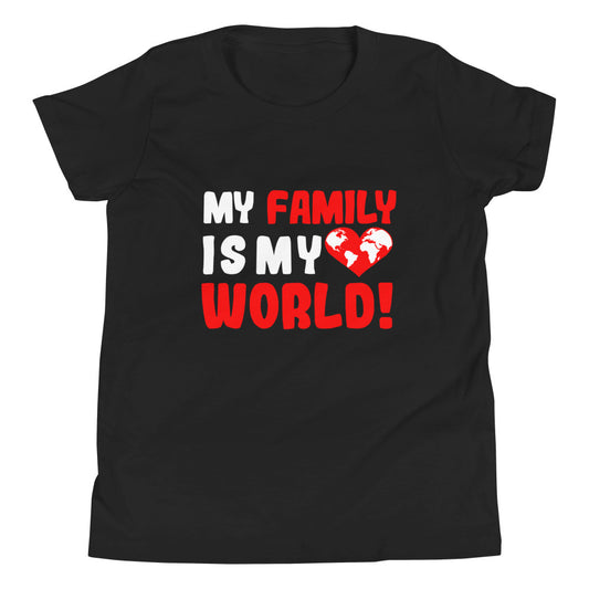 Short-sleeved T-shirt for children "My family is my world"