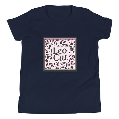 T-shirt fille manches courtes motif léopard "Leo Cat"