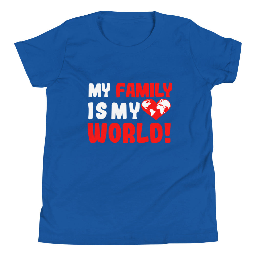 T-shirt manches courtes enfant "Ma famille est mon monde"